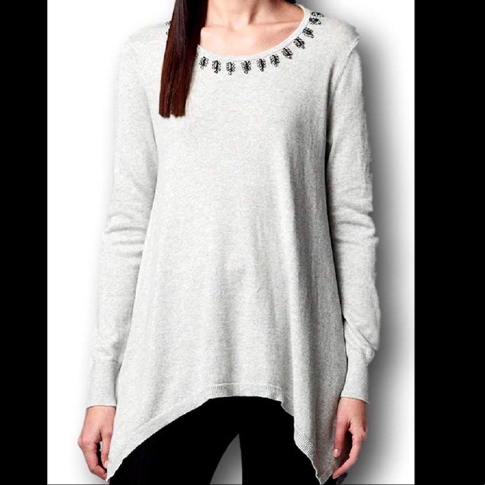 Simply Vera Wang taupe necklace Sweater XS